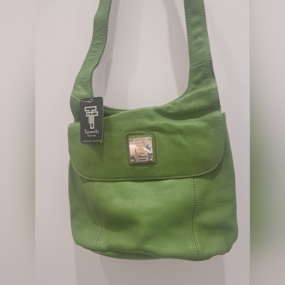 Tignanello Leather Exterior Shoulder Bag & Rare Green Genuine leather Since 1989